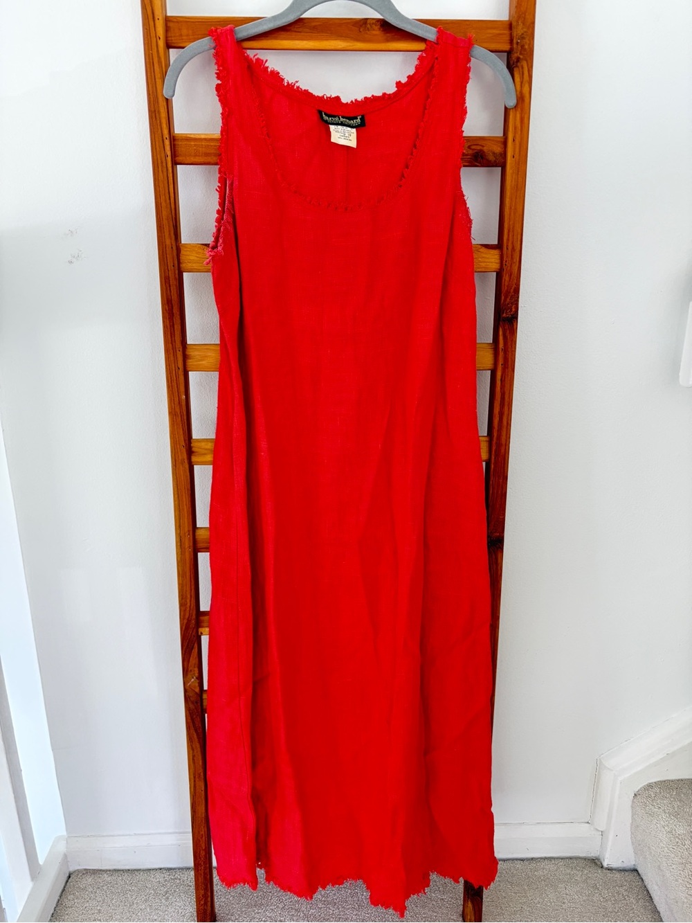 Harve Benard Coral 100% Linen Sleeveless Dress